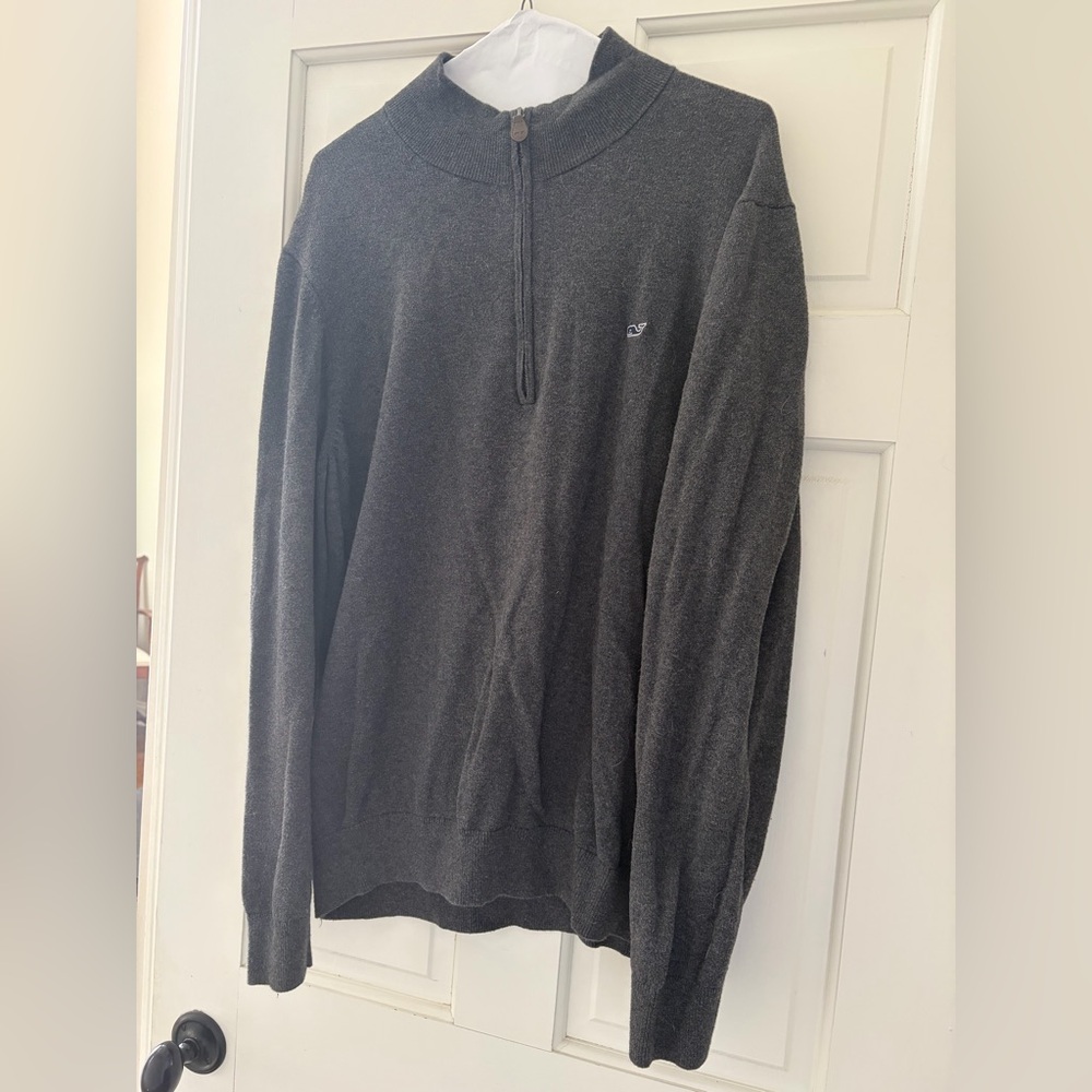 Vineyard Vines Men's Charcoal Zip-Up Sweater